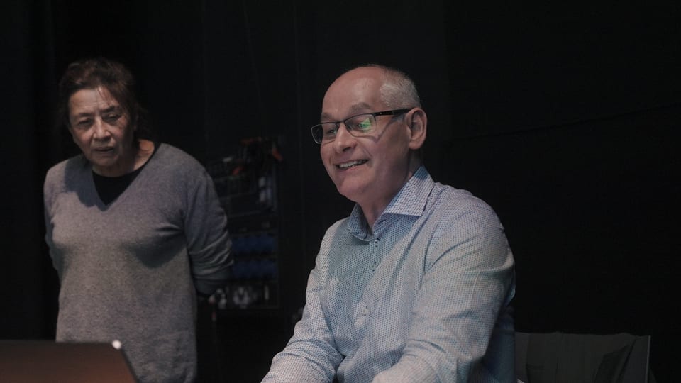 Steve Meyfroidt and a collaborator during a Performance Fingerprints event