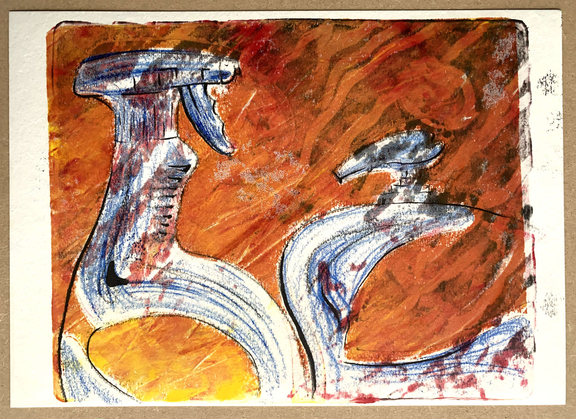 Bottles: monoprint, soy-based ink on Fabriano Unica paper, 210mm x 297mm